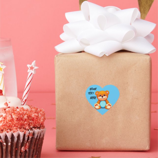 Sticker Cœur Ours en peluche (Fête)