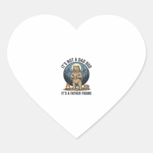 Sticker Cœur Ours figure paternelle drôle design vectoriel de c