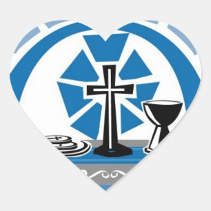 Sticker Cœur Page Communion Bleue Accent Coeurs Mariages