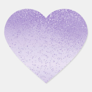 Sticker Cœur Pailleté Violet Lavande