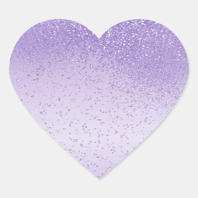 Sticker Cœur Pailleté Violet Lavande (Devant)