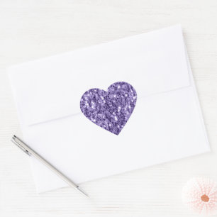 Sticker Cœur Paillettes scintillantes violet ultra violet