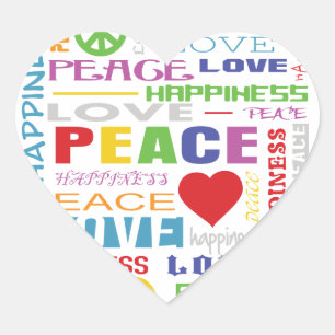 Sticker Cœur Paix Amour Bonheur
