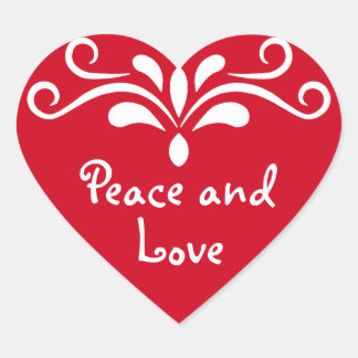 Sticker Cœur Paix et amour pour Noël