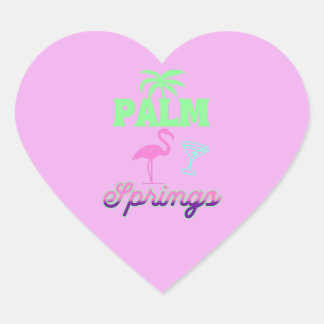 Sticker Cœur palm springs bachelorette party retro pink