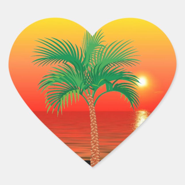 Sticker Coeur Palm Tree (Devant)