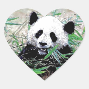 Sticker Cœur Panda