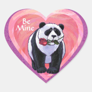 Sticker Cœur Panda Bear Saint Valentin