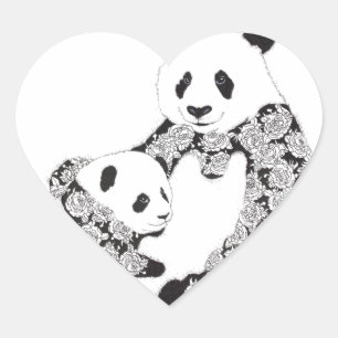 Sticker Cœur Panda Mother & Baby Club