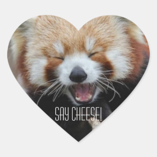 Sticker Cœur Panda Rouge - Dites Fromage !