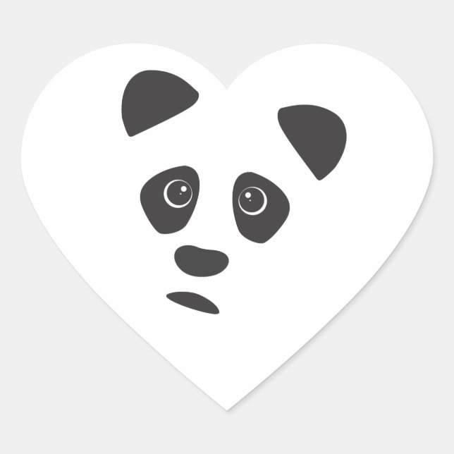Sticker Cœur Panda triste (Devant)
