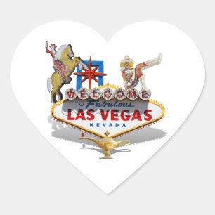 Sticker Cœur Panneau de bienvenue de Las Vegas