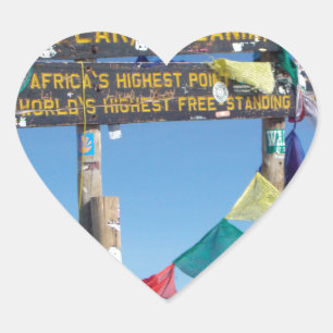 Sticker Cœur Panneau indicateur au sommet du Kilimanjaro kenya
