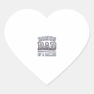 Sticker Cœur Papa bonus d'un design de maillot de sport vintage