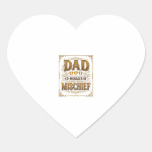 Sticker Cœur Papa Co-gérant de la farce Conception de père drôl