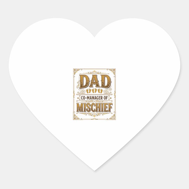 Sticker Cœur Papa Co-gérant de la farce Conception de père drôl (Devant)