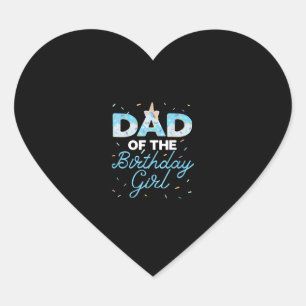 Sticker Cœur Papa de la fille de l'anniversaire - Licorne Donut