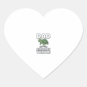 Sticker Cœur Papa de la tortue d'anniversaire Création drôle de