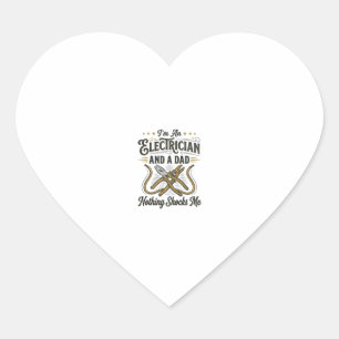 Sticker Cœur Papa électricien Rien ne me choque Chemise vintage