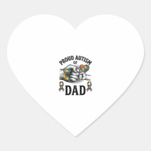 Sticker Cœur Papa fièrement autiste Vintage Gravure Chemise de