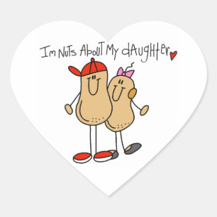 Sticker Cœur Papa - Fou de ma fille T-shirts et Cadeaux