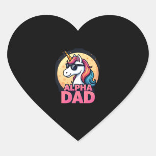 Sticker Cœur Papa licorne drôle Laufey hommes Fête des pères No