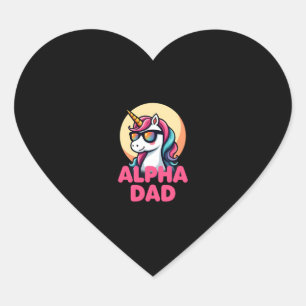 Sticker Cœur Papa licorne drôle Laufey hommes Fête des pères No