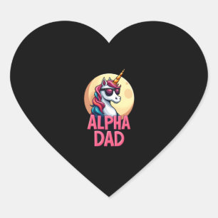 Sticker Cœur Papa licorne drôle Laufey hommes Fête des Pères No