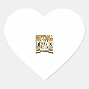 Sticker Cœur Papa Softball Gravure Vintage Graphique de Batte_1