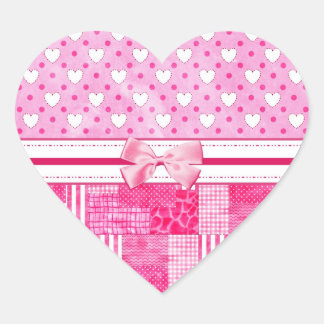 Sticker Cœur Papier à rapaces rose Fille Style Country