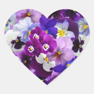 Sticker Cœur Papier peint Pansy Flower