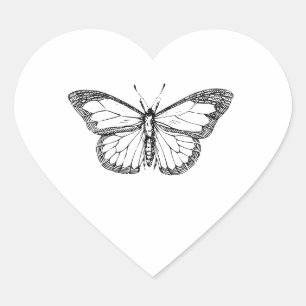 Sticker Cœur Papillon