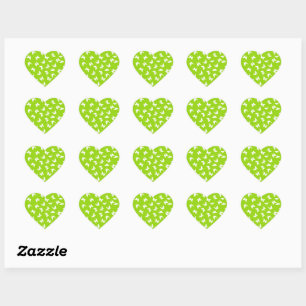Sticker Cœur Papillon blanc motif esthétique sur fond vert