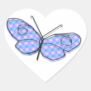 Sticker Cœur Papillon cosmique
