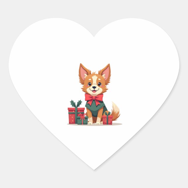 Sticker Cœur Papillon Festive Bow (Devant)