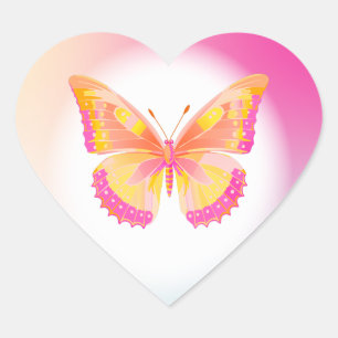 Sticker Cœur Papillon fête d'anniversaire Enfants colorés