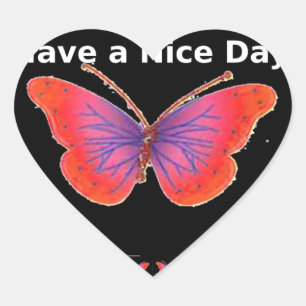 Sticker Cœur Papillon violet orange Avoir un beau Art de jour I