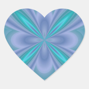 Sticker Cœur Papillons bleus Abstraits