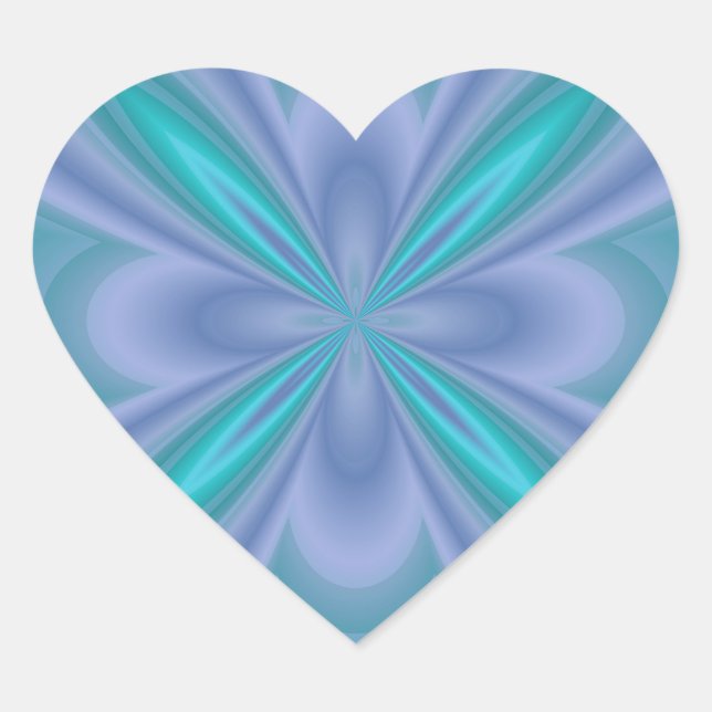 Sticker Cœur Papillons bleus Abstraits (Devant)