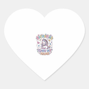 Sticker Cœur Papillons Licornes Connaissent Mon Nom Charmant Ar