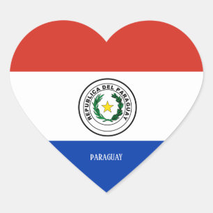 Sticker Cœur Paraguay Drapeau splendide patriotique