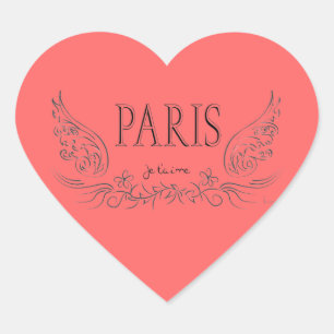 Sticker Cœur PARIS Je t'aime