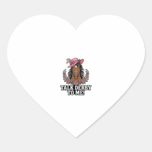 Sticker Cœur Parle Derby à Moi Vintage Cheval Rose Derby Design