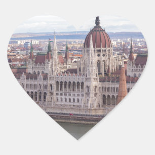 Sticker Cœur Parlement hongrois Budapest par jour