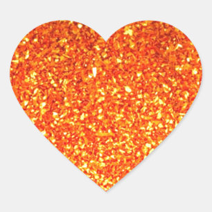 Sticker Cœur Parties scintillant brillante orange
