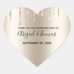 Sticker Cœur Parties scintillant Champagne Drift Mariage à la m