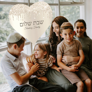 Sticker Cœur Parties scintillant Champagne Driving Hébreu Shabb