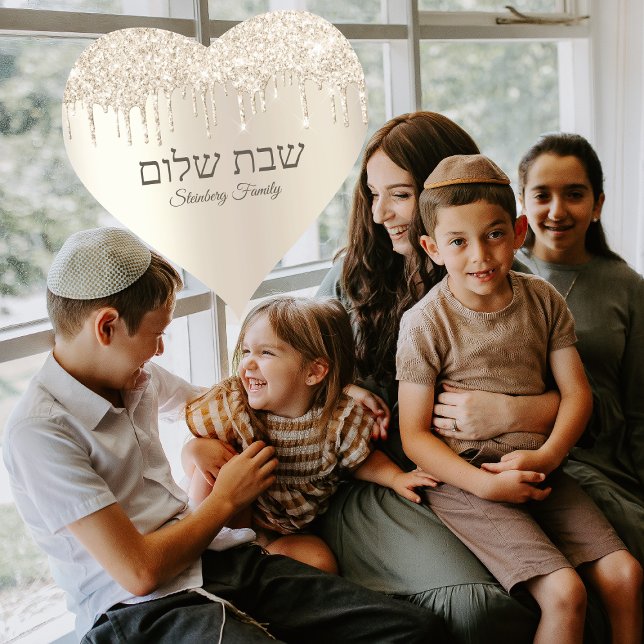 Sticker Cœur Parties scintillant Champagne Driving Hébreu Shabb (Créateur téléchargé)