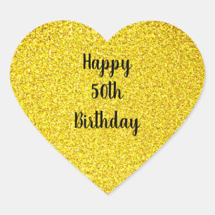 Sticker Cœur Parties scintillant d'or étincelle joyeuse sur mes