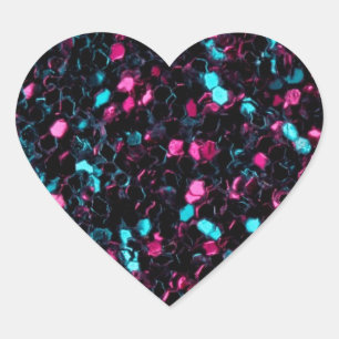 Sticker Cœur Parties scintillant en mosaïque bleu brillant